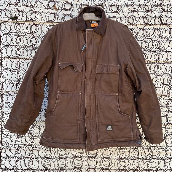 Berne Duck Canvas Brown Heavy Duty Quilt Lined Insulated Chore Coat MEDIUM CH377 - Picture 1 of 8